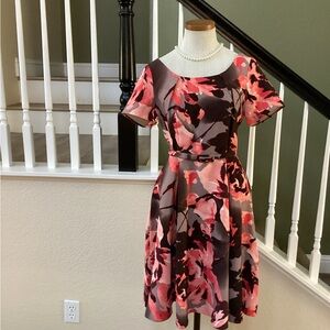 Eva mendes Floral Pink and Brown  Dress (4)